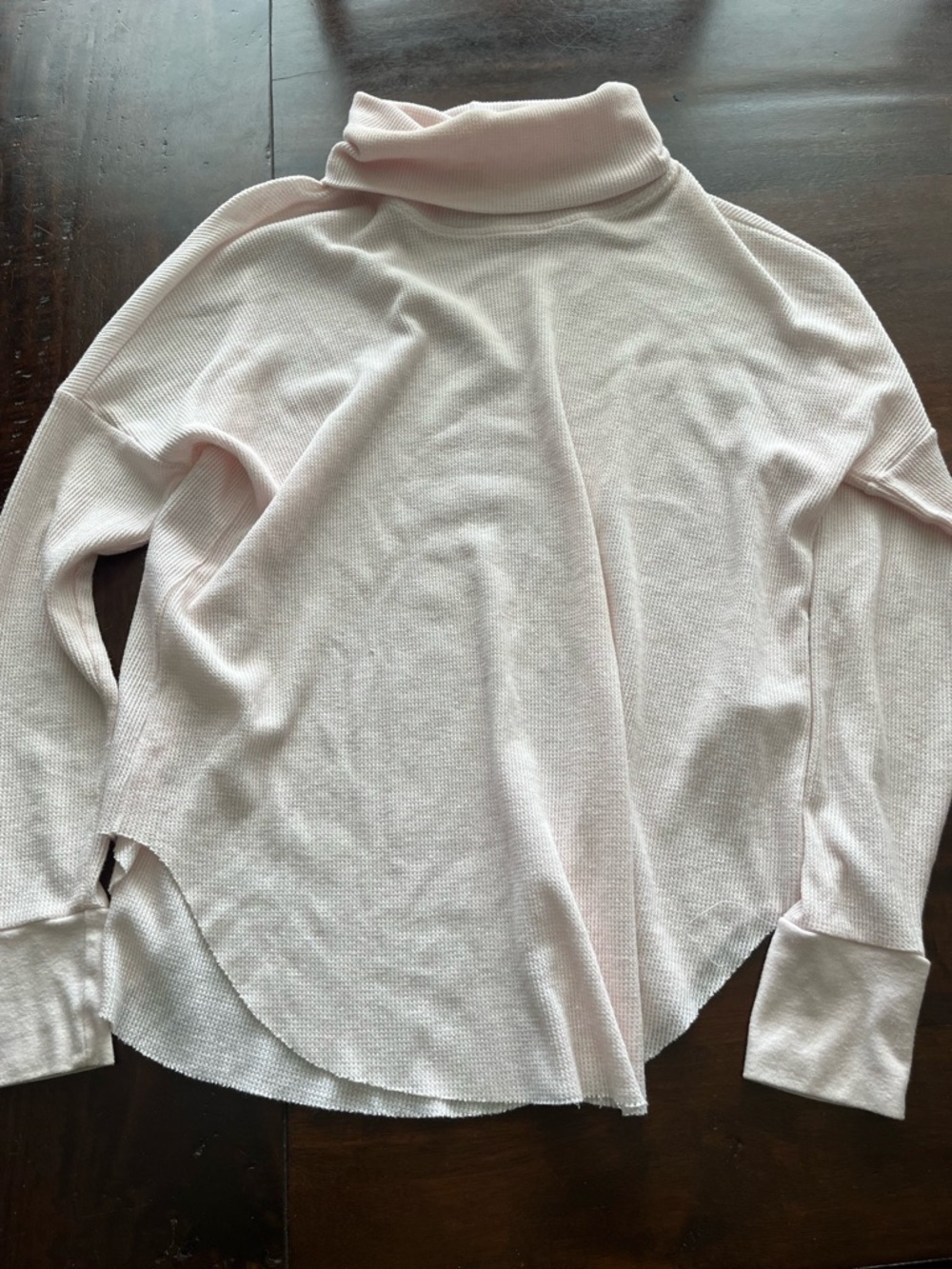 Michael Stars Light Pink Waffle Knit Turtleneck Top